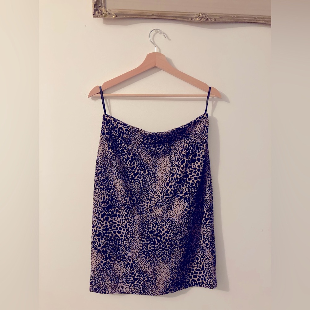 Vintage Calvin Klein Leopard Print Pencil Skirt Cheetah Print Size 8